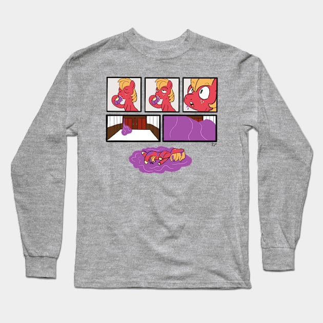 Big Macintosh tries a Grimace shake Long Sleeve T-Shirt by AmyNewBlue